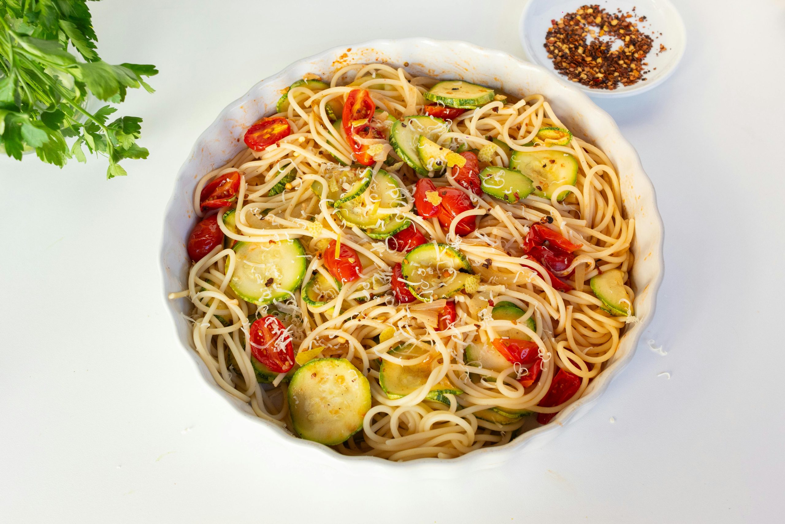 summer tomato recipes in a light pasta with herbs